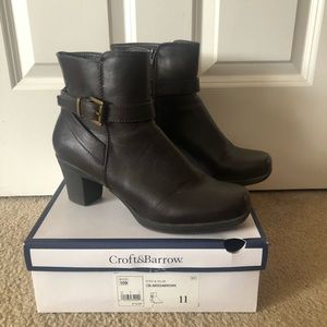 Brown Chunky Heal Boots